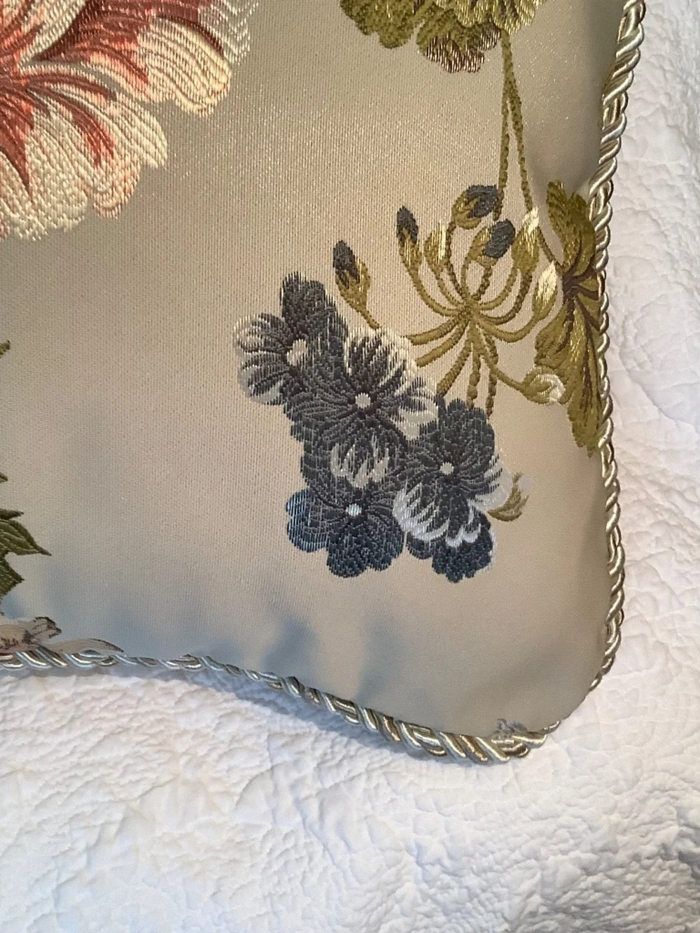 Croscill Daphne Pillow Square Embroidered Floral Pillow 17